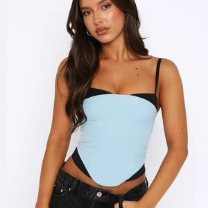 White Fox Boutique Feel The Spark Bustier Baby Blue
